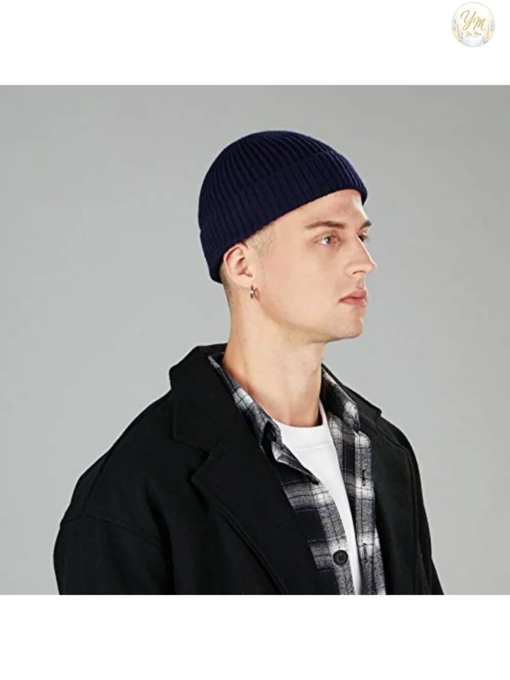 Wool Fisherman Beanie Winter Knit Skull Cap Cuffed Short Watch Hat